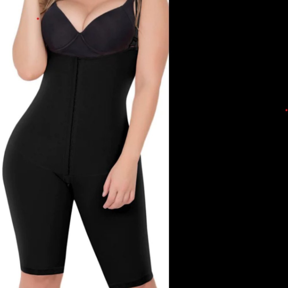 Fajas Open Bust Tummy Control Butt Lifter Knee Length Bodysuit